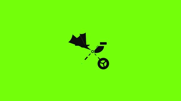 Baby pram carriage icon animation — Stock Video