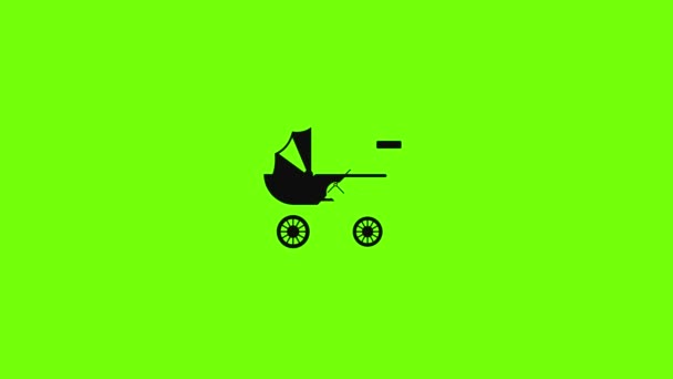 Merk baby kinderwagen pictogram animatie — Stockvideo