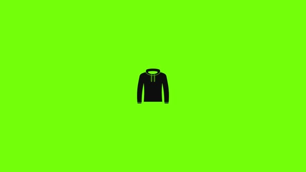 Hip hop hoodie pictogram animatie — Stockvideo