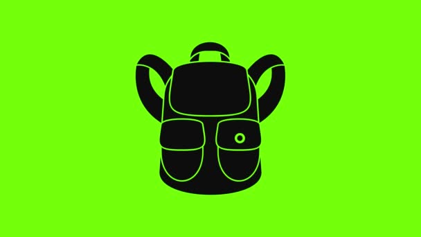 Bosque mochila icono de animación — Vídeo de stock