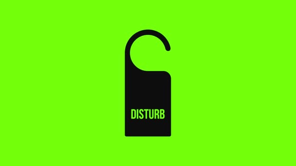 Room hanger disturb tag icon animation — Stock Video