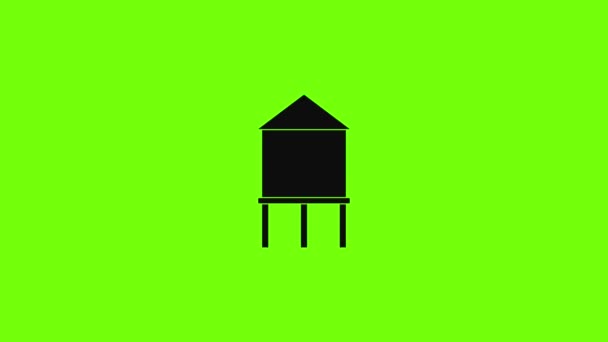 Boerderij watertoren pictogram animatie — Stockvideo