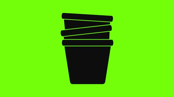 Animazione icona vasi da fiori — Video Stock