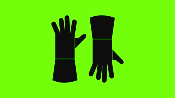 Guantes de jardín icono de animación — Vídeo de stock