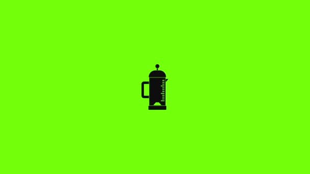 Infusion coffee pot icon animation — Stock Video