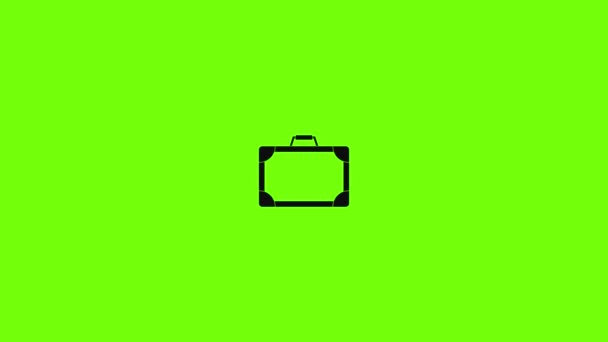 Travel suitcase icon animation — Stock Video