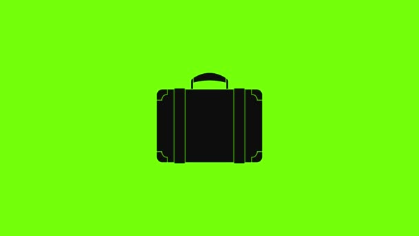 Luggage bag icon animation — Stock Video