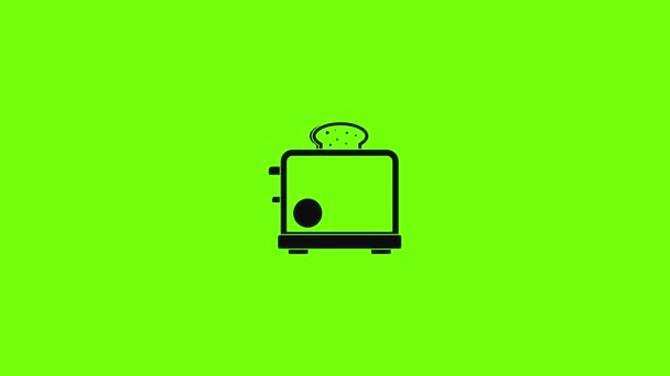 定时器烤面包机图标动画 — 图库视频影像