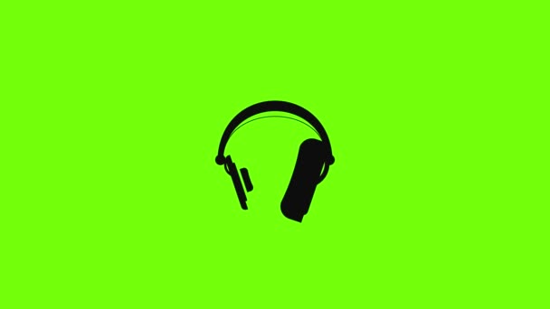Animação ícone de fones de ouvido Dj — Vídeo de Stock