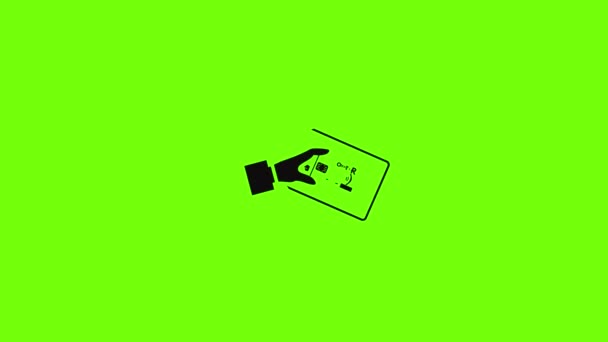Ruční animace ikon nfc kreditní karty — Stock video