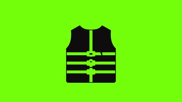 Life jacket icon animation — Stock Video
