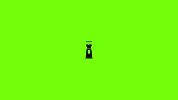 Electric coffee grinder icon animation — Stock Video