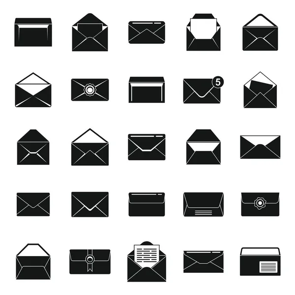 Los iconos de sobres establecen un vector simple. Correo en blanco — Archivo Imágenes Vectoriales