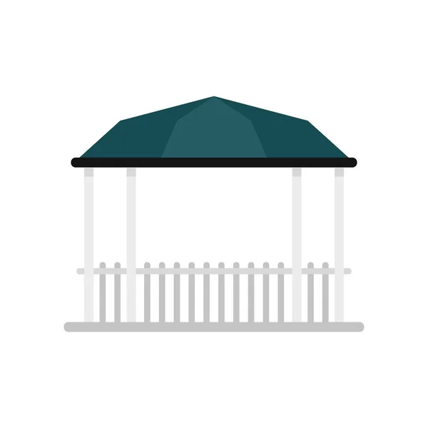 Pavilion gazebo icono plano aislado vector — Vector de stock