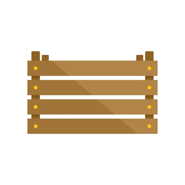 Almacenamiento icono caja de madera plana aislado vector — Vector de stock