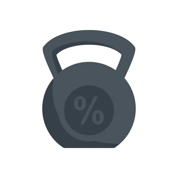 Kettlebell pour cent icône de prêt en ligne plat vecteur isolé — Image vectorielle