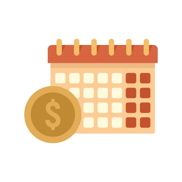 Online lån kalender datum ikon platt isolerad vektor — Stock vektor