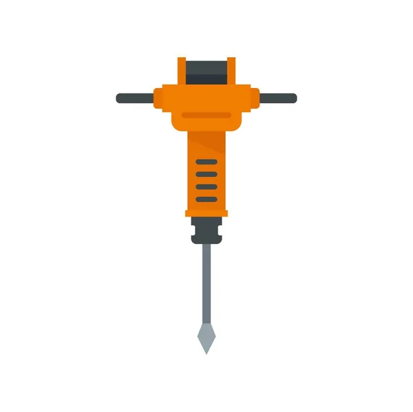 Construction hammer drill icon flat isolated vector — Stock Vector