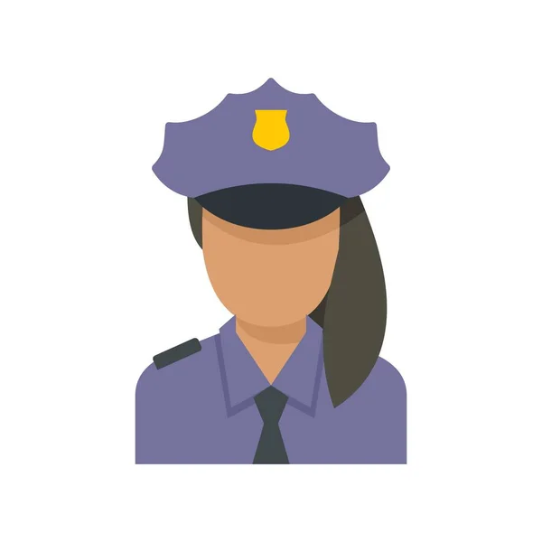 Policía mujer frontera icono plano aislado vector — Vector de stock