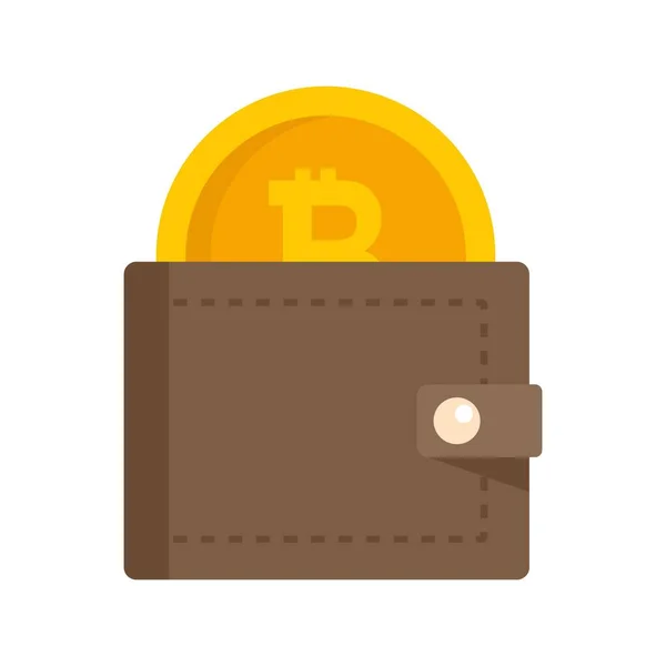 Bitcoin digital wallet icon flat isolated vector — Wektor stockowy