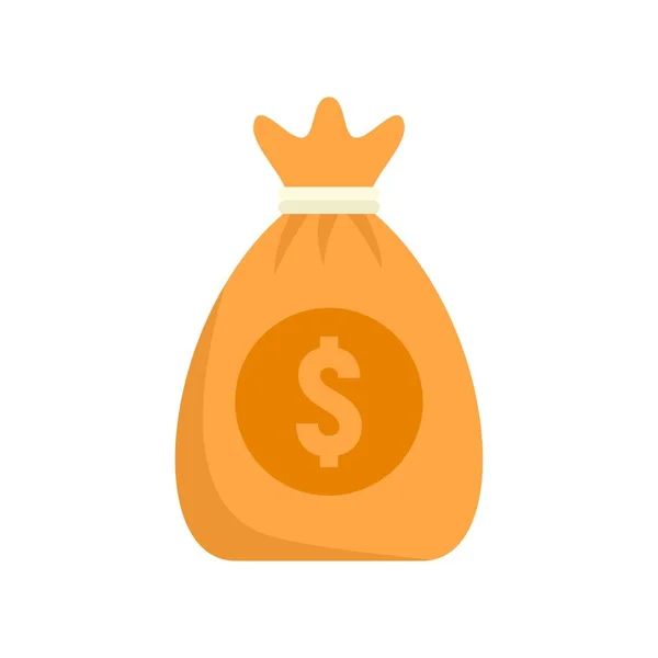 Crowdfunding money bag icon flat isolated vector — Stock Vector