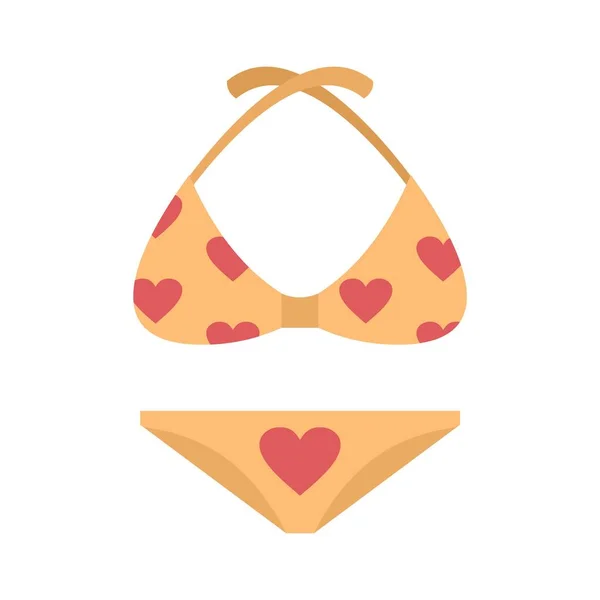 Girl beachwear icon flat isolated vector — Stock Vector