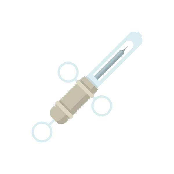 Dentist anesthesia syringe icon flat isolated vector — Stockvector