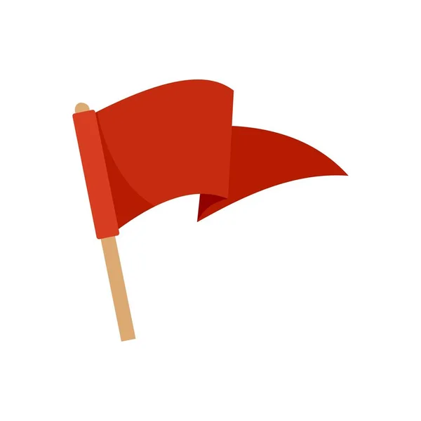 Kırmızı bayrak görev simgesi düz izole vektör — Stok Vektör