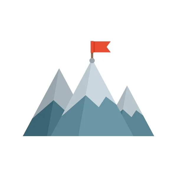 Icône de mission drapeau de montagne vecteur isolé plat — Image vectorielle