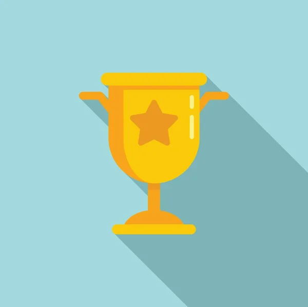 Quality cup icon flat vector. Award trophy — Stock Vector