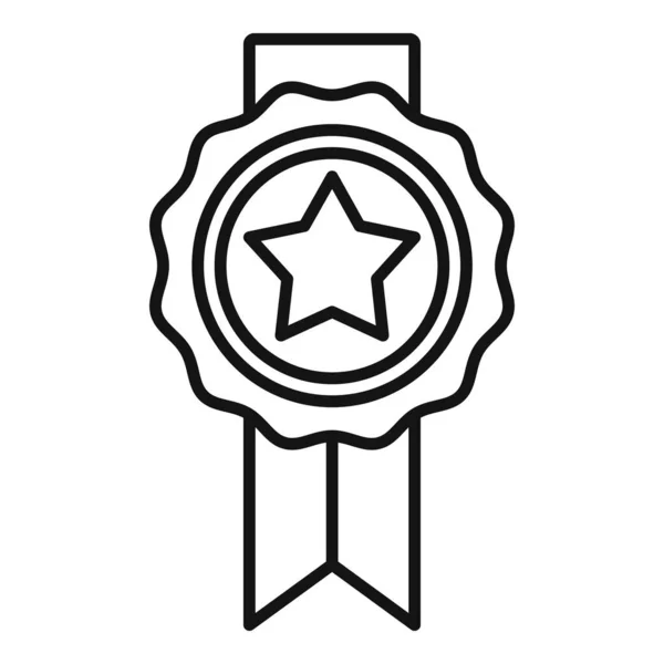 Icono emblema de calidad contorno vector. Etiqueta de placa — Archivo Imágenes Vectoriales