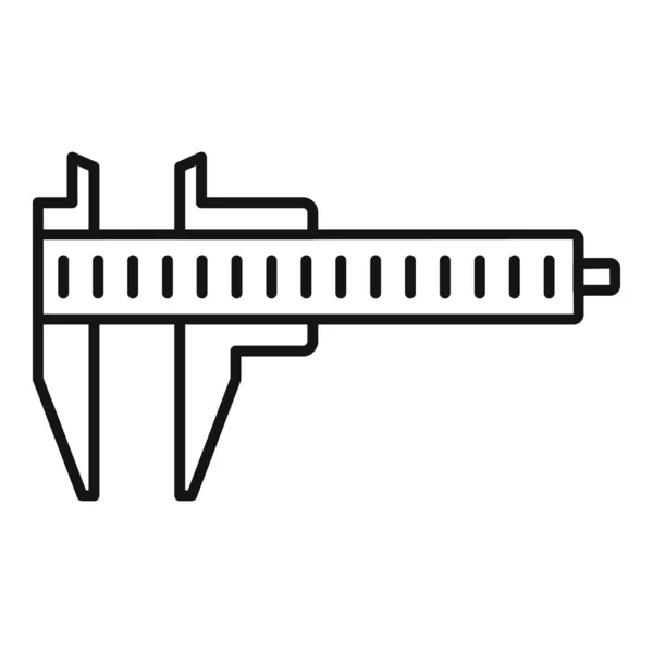 Umrissvektor des Messschieber-Symbols. Zifferblatt-Bremssattel — Stockvektor