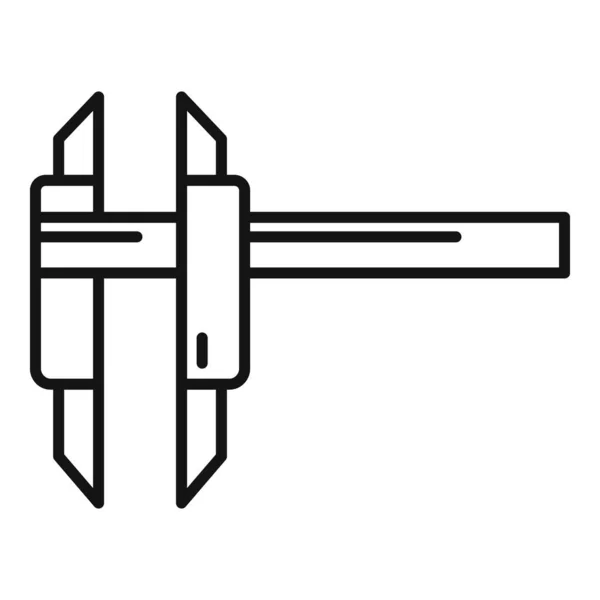 Messschieber messen Symbol Umrissvektor. Zangenhöhe — Stockvektor