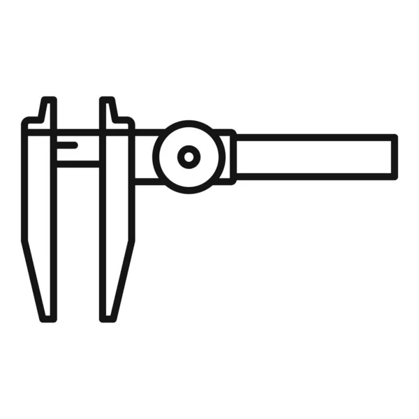 Vecteur de contour d'icône d'étrier coulissant. Micromètre Vernier — Image vectorielle