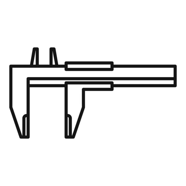 Ingeniería icono pinza contorno vector. Calliper vernier — Vector de stock