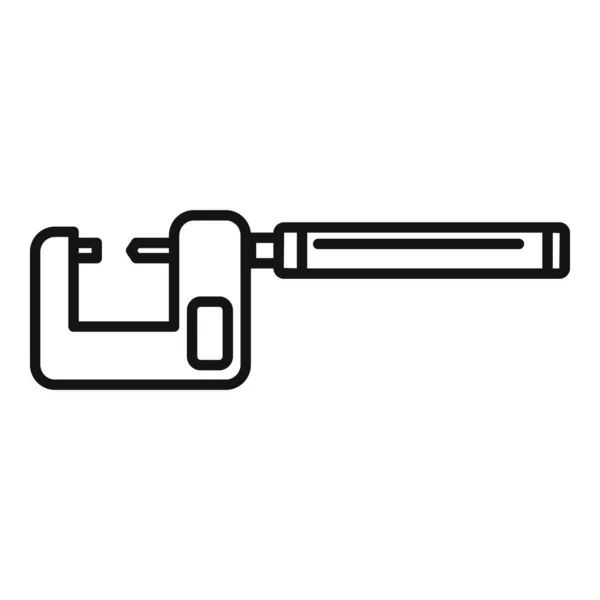 Micrometer calliper ícone contorno vetor. Calibre de precisão — Vetor de Stock