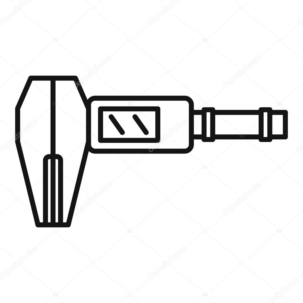 Screen caliper icon outline vector. Micrometer tool