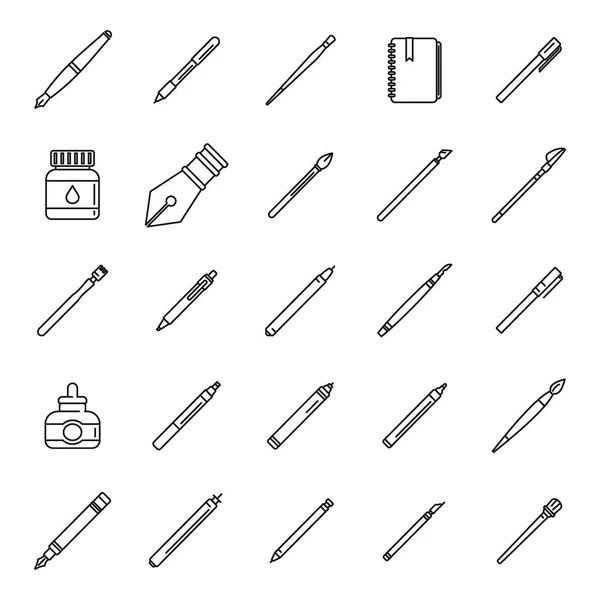 笔画工具图标集轮廓矢量.油漆笔迹b — 图库矢量图片