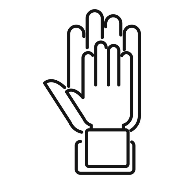 Vecteur de contour d'icône de fiabilité des mains. Fiable à la sécurité — Image vectorielle
