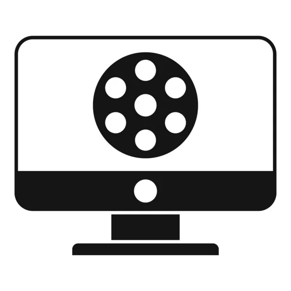 Pc video edit icon simple vector. Mobile editor — Stock Vector