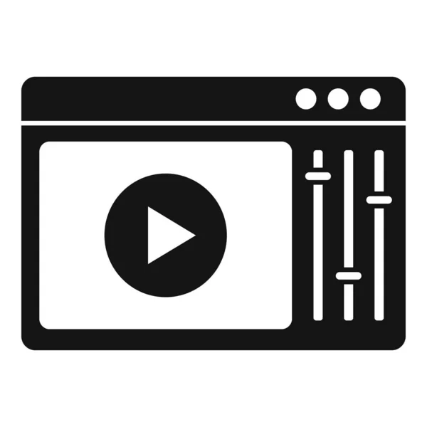 Icono de edición de vídeo en línea simple vector. Editor de cine — Vector de stock