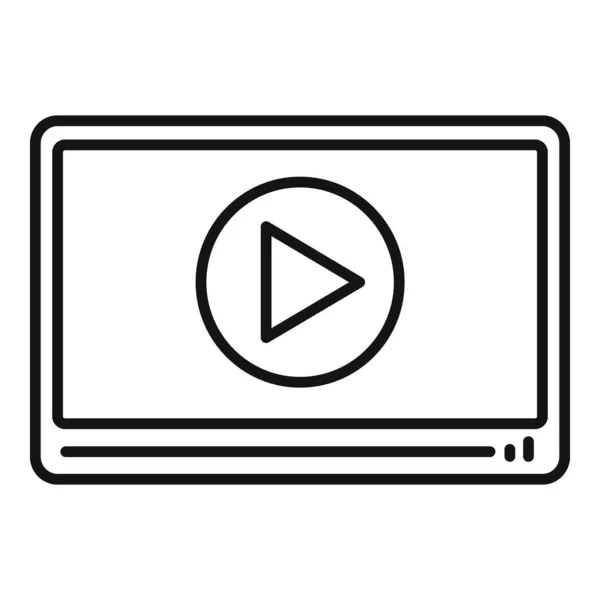 Video player icon outline vector. Ui juego de pantalla — Vector de stock