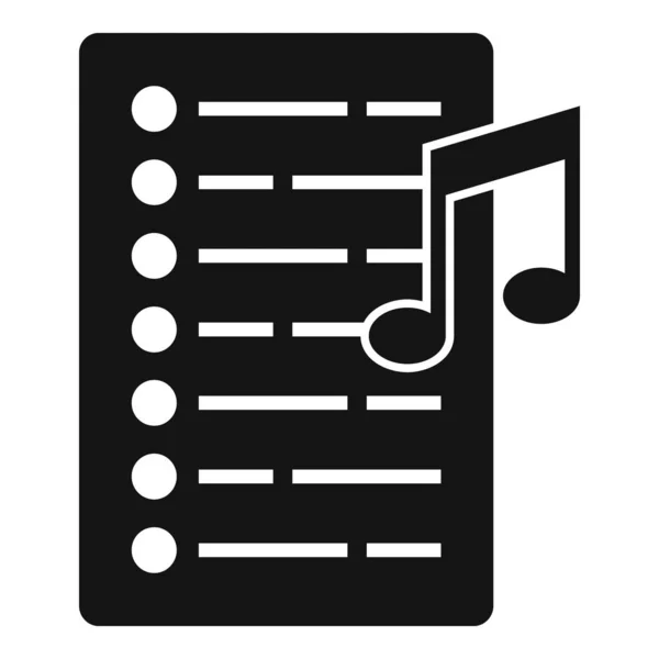 Playlist icona della canzone semplice vettore. Applicazione mobile — Vettoriale Stock