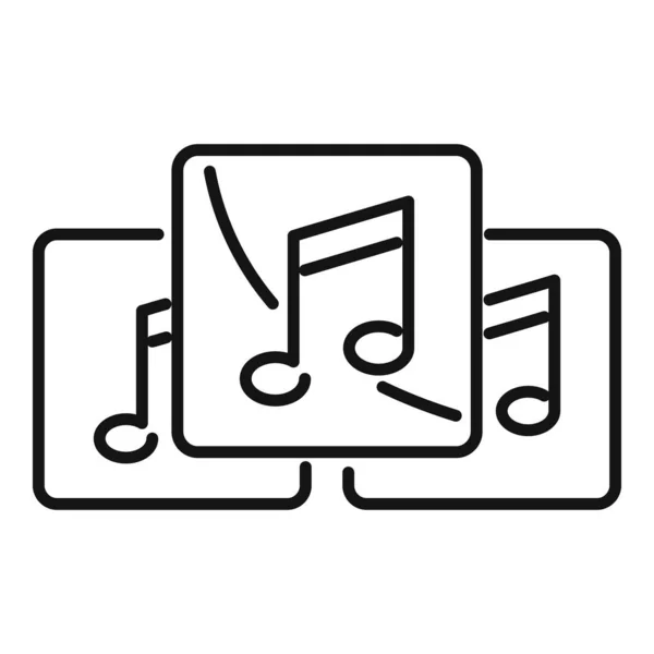 Playlist interface ícone contorno vetor. Lista de músicas musicais — Vetor de Stock