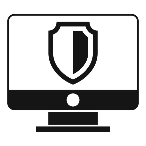 PC-Schutzsymbol einfacher Vektor. Sichere Daten — Stockvektor