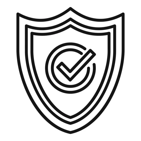 Ícone de escudo de dados vetor contorno. Cyber proteger —  Vetores de Stock
