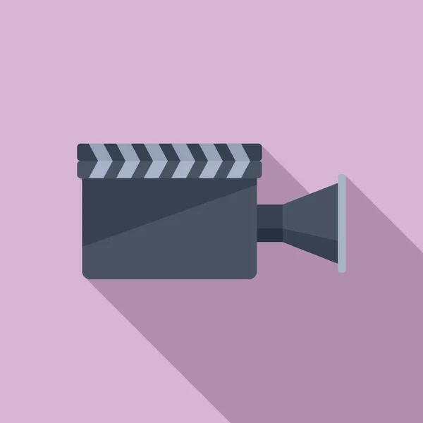 Film clapper icon flat vector. Movie board — Stock Vector