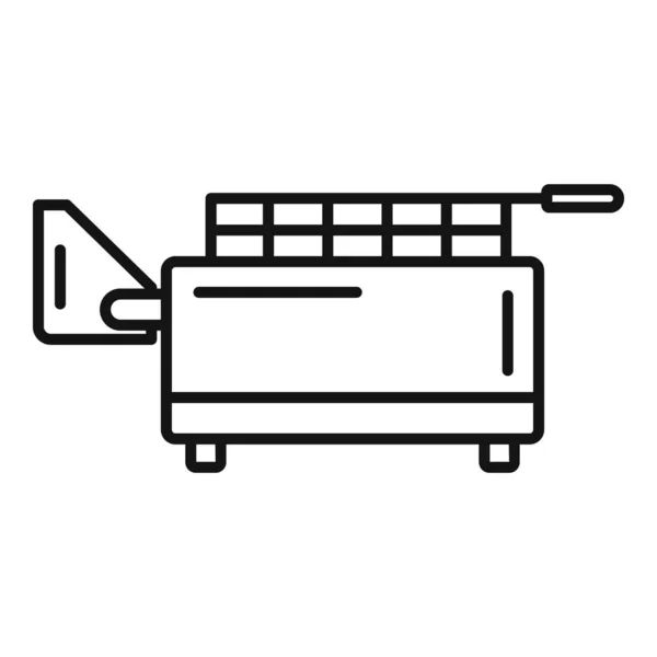 Cuisine friteuse icône contour vecteur. Panier à frire — Image vectorielle
