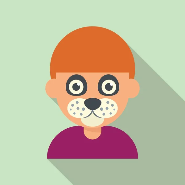Ícone de pintura de rosto de leão vetor plano. Máscara infantil —  Vetores de Stock