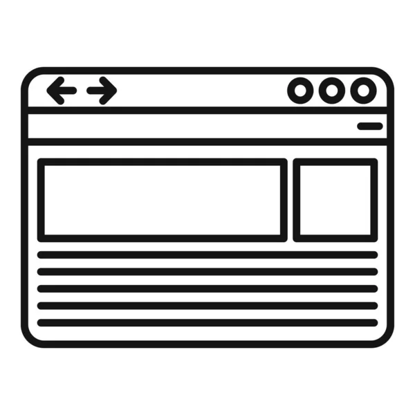 Umrissvektor des Browserfenstersymbols. Internet-Computer — Stockvektor